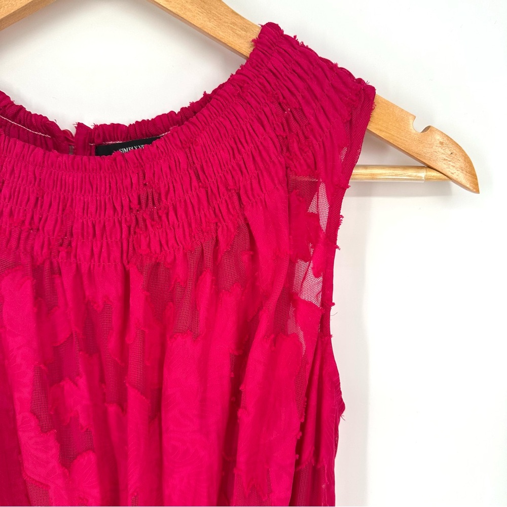 Simply Vera Vera Wang Smocked Neck Day Dress, Pink, Medium - Picture 6 of 13